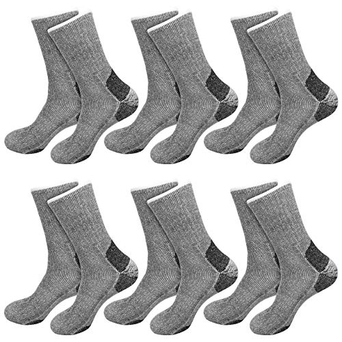 etrado fashion 6 Paar - Extrem robuste und wärmende Vollplüschsocken mit Alpakawolle und CORDURA® (6 Paar / 35-38 Grau) von etrado fashion