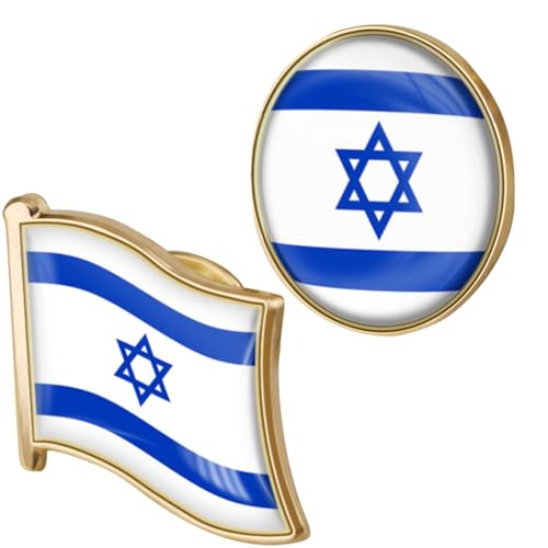 2pcs Metall patriotische Israel Flagge Revers Pin Square und kreisförmige Form Broschestifte für Bekleidungssäcke Hemd Rucksack DIY Crafts Ständer mit für sie Israel Flaggenstifte von eurNhrN