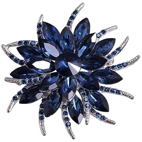 Blumenbrosch Stift für Frauen Bräute erzeugt Kristall Brosche Blau Andere Feiertagsbedarf von eurNhrN