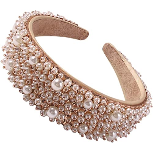 Faux Pearl Stirnbänder -Satin -Braut -Haarbänder Braut Perlen Elegantes Haar Reifen für Partys und Hochzeiten Schnappclips von eurNhrN