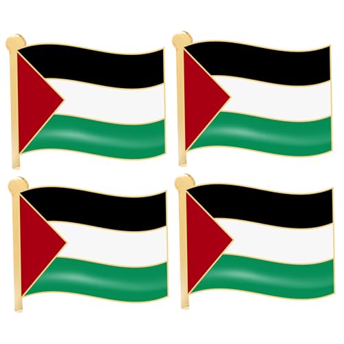 Palästinensische Flaggenstifte 4pcs wehende elektroplierte Legierung 0,98x0,79in Palästina Pin kostenlose Palästina -Stifte für Parade -Party -Kleidung Palästinensische Flaggenstifte von eurNhrN