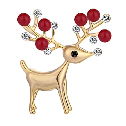 Weihnachten Frauen Brosche Weihnachten Frauen Brosche Mädchen blinken Abzeichen Hirsch Formstifte für Schal Ornamente Festival Geschenk Styleb von eurNhrN