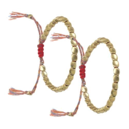 eurNhrN Tibetische Kupferperlenarmbänder für Frauen Faden -Perlenarmband mit Glücksseilen für Frauen Geschenk 2pcs Armbänder von eurNhrN