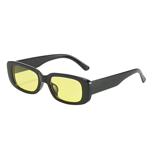 eurNhrN Vintage Retro 70er Sonnenbrille Rechteck Sonnenbrille Sonnenbrille gelbe Linsen Sonnenbrille von eurNhrN