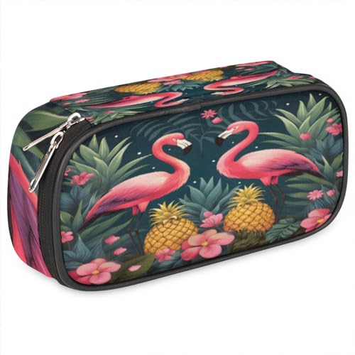 eurwhj Federmäppchen für Mädchen und Jungen, Pinien-Flamingo-Blumen, Federmäppchen, Kinder, Teenager, Federmäppchen, Reißverschluss, PU-Leder, Bleistift-Organizer, Schule, Stiftebox, Marker-Etui, eurwhj Federmäppchen für Mädchen und Jungen, Pinien-Flamingo-Blumen, Federmäppchen, Kinder, Teenager, Federmäppchen, Reißverschluss, PU-Leder, Bleistift-Organizer, Schule, Stiftebox, Marker-Etui, von eurwhj