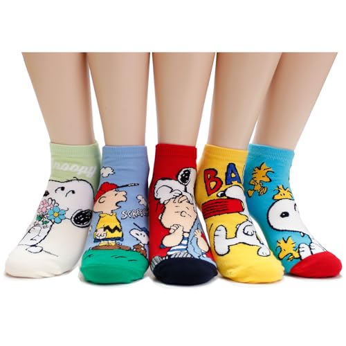 evei The Peanuts Snoopy Cartoon Movie Series Damen Original Socken, Snoopy11_5 Paar, Einheitsgröße von evei