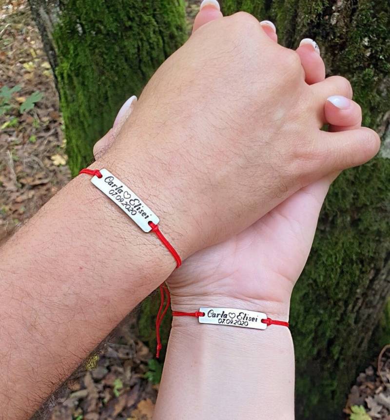 Personalisierte Paar Armbänder Custom Gravierte Namen Und Datum Passendes Set Von 2 His & Hers Armbänder, Freund Paare Geschenk Personalisierte Paar Armbänder Custom Gravierte Namen Und Datum Passendes Set Von 2 His & Hers Armbänder, Freund Paare Geschenk von everbana