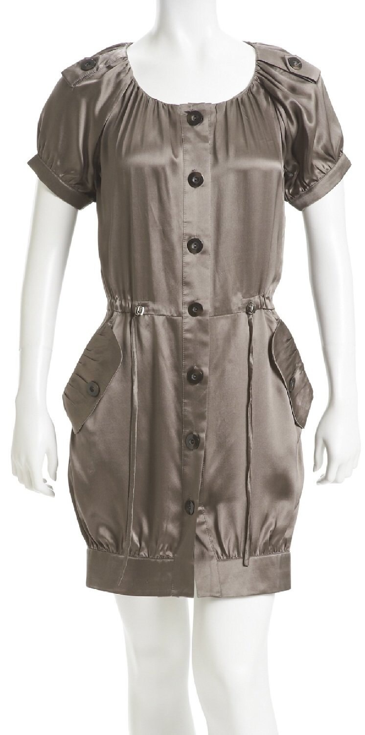 Kleid Aus 100 % Seidensatin/Leichte Oberbekleidung - Braun von everjune