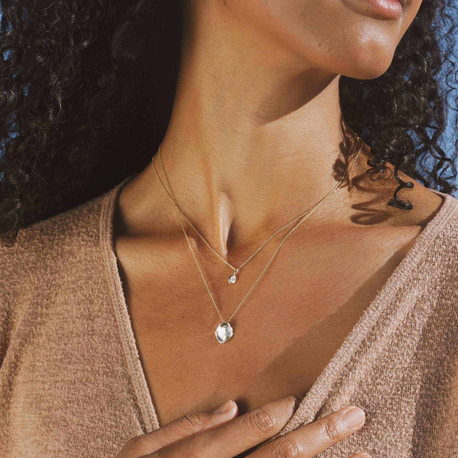 Diamant Anhänger Mit Keshi Perle - Sterling Silber Oder Gold von everlijewelry