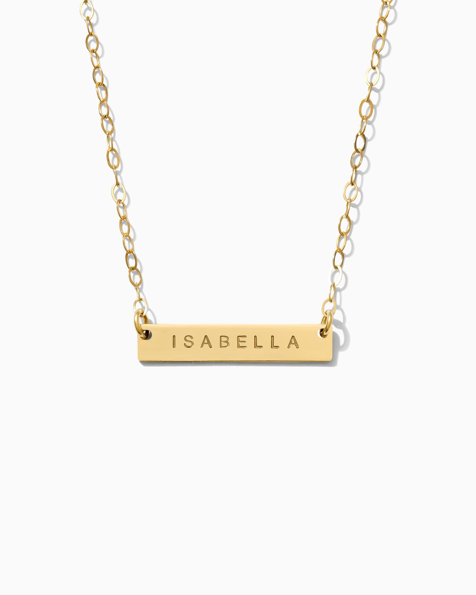 Bar Name Halskette, Inspirierende Jubiläum Datum Familie Mama Halskette von everlymadejewelry