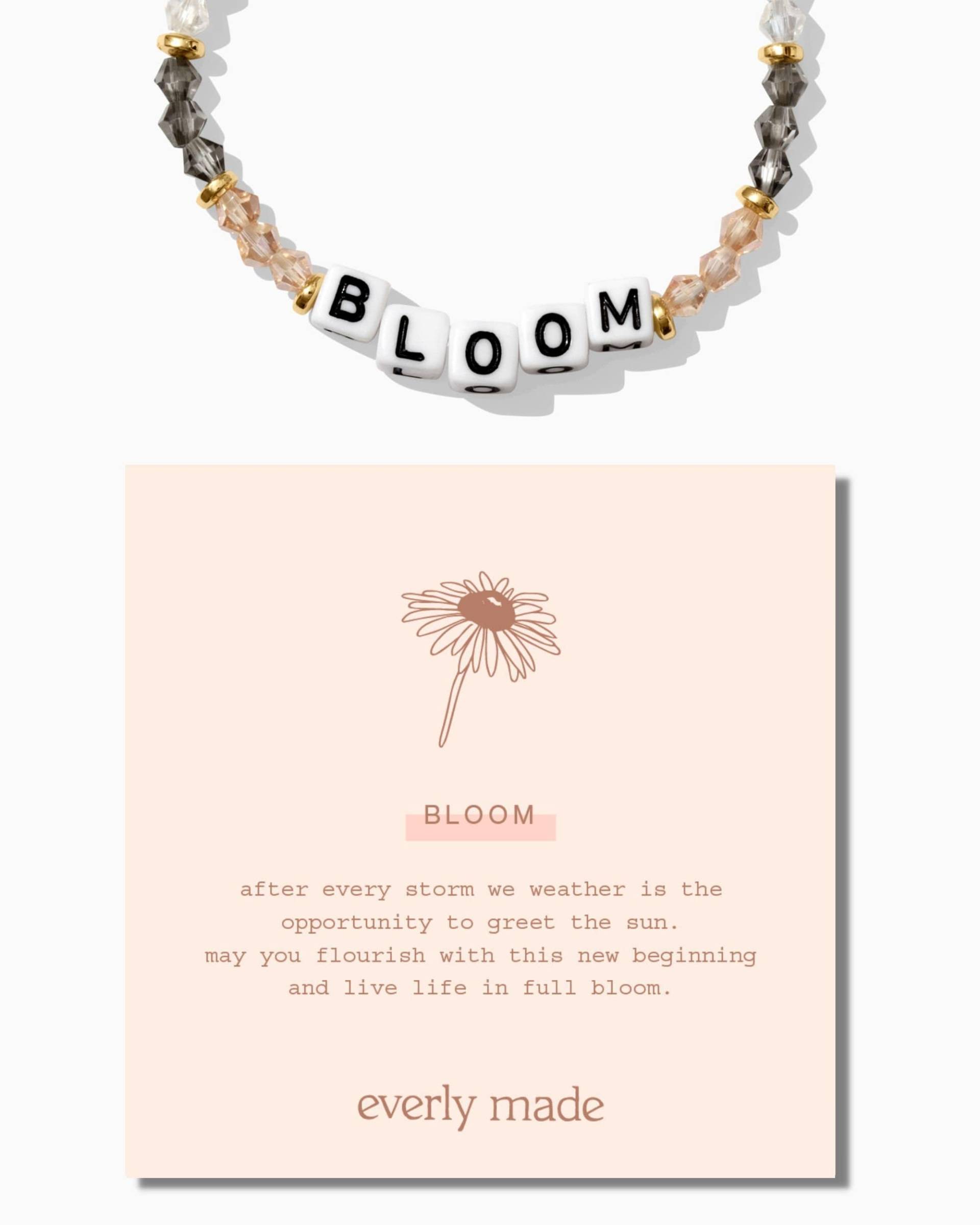 Blüten-stretch-Perlenarmband, Wort-Armband, Armband Für Neue Anfänge von everlymadejewelry