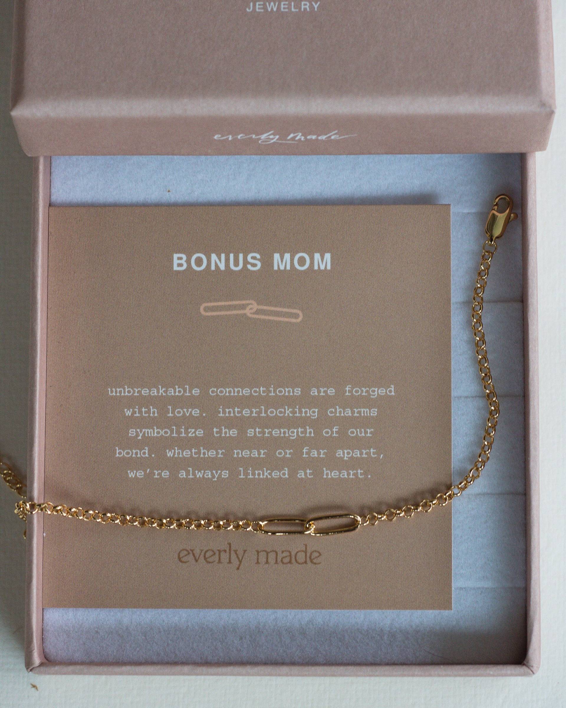 Bonus Mom Linked Armband, 14K Gold Filled, .925 Sterling Silber, 18K Vergoldet, Rhodium von everlymadejewelry