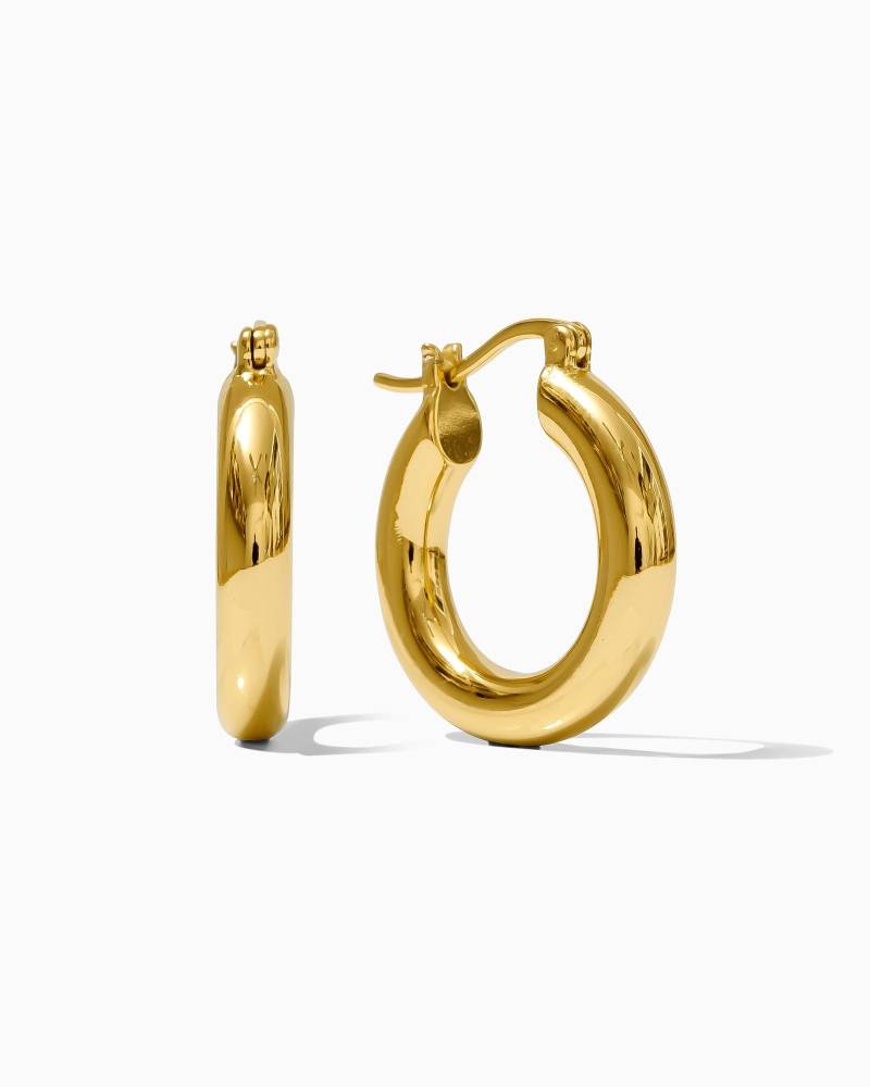 Creolen, 18K Vergoldet, Schlichte Vergoldete Ohrringe, 20 Mm Creolen Gold, E18 von everlymadejewelry