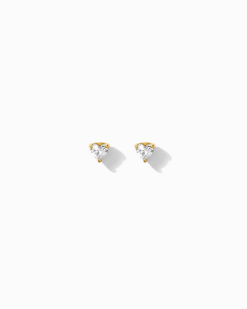 Cz Herz Ohrstecker, Ohrringe, Gold Valentinstag Geschenk, Galentinstag Geschenk von everlymadejewelry