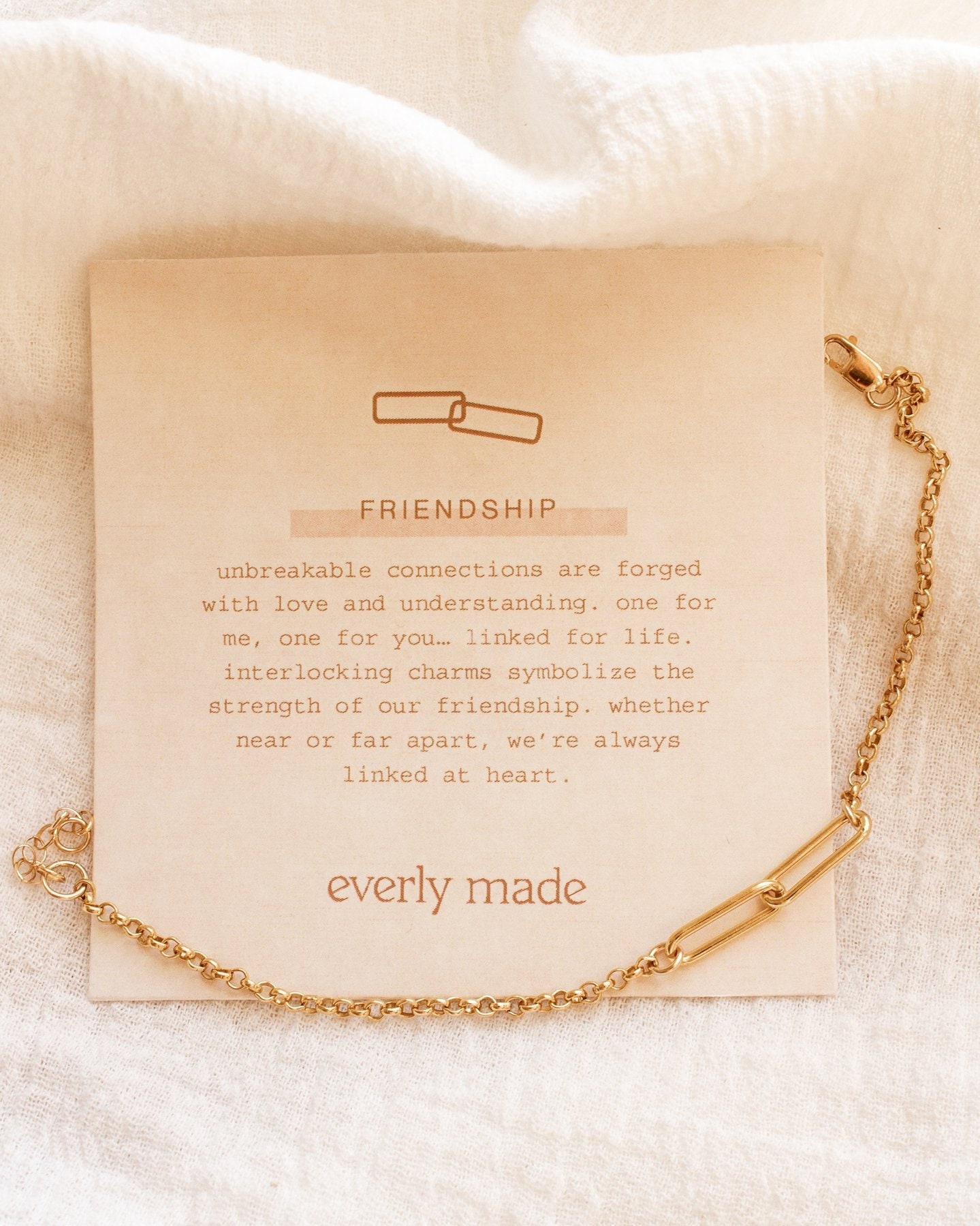 Freundschafts Verbundenes Armband, 14K Gold Filled, 925 Sterling Silber, 18K Vergoldet, Rhodium von everlymadejewelry