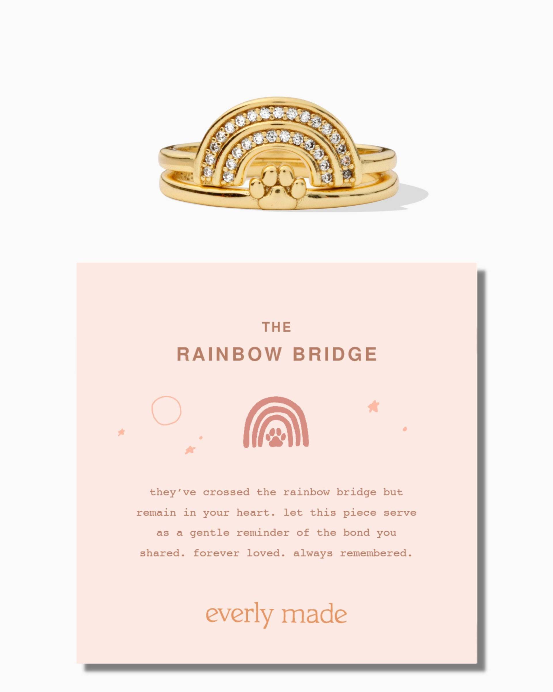 Regenbogen Brücke Ring, Haustier Gedenkgeschenk, Gedenkring, Verlust Schmuck, Erinnerung Geschenk, Hunde Katzen Gedenkgeschenk von everlymadejewelry