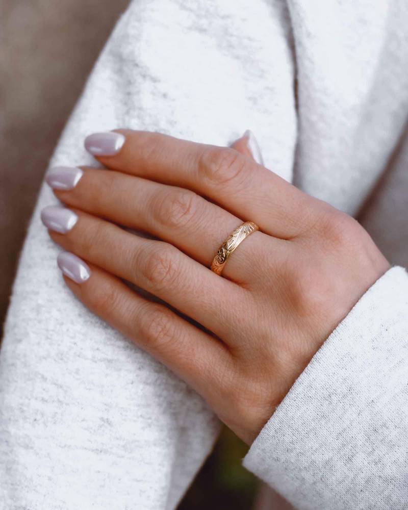 Musterring, Facettenring, Goldring, Damenring, Stapelring, R47 von everlymadejewelry