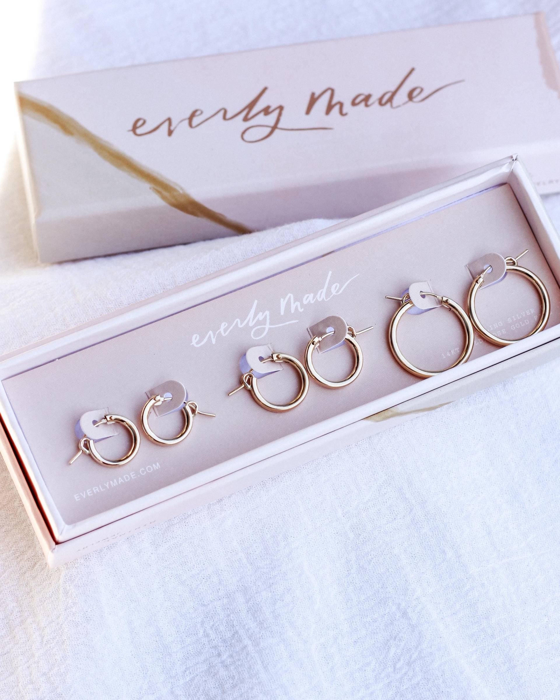 Ohrringe Pack No2, Dreier Set Ohrhänger, 925 Sterling Silber, 14K Gold Gefüllt von everlymadejewelry