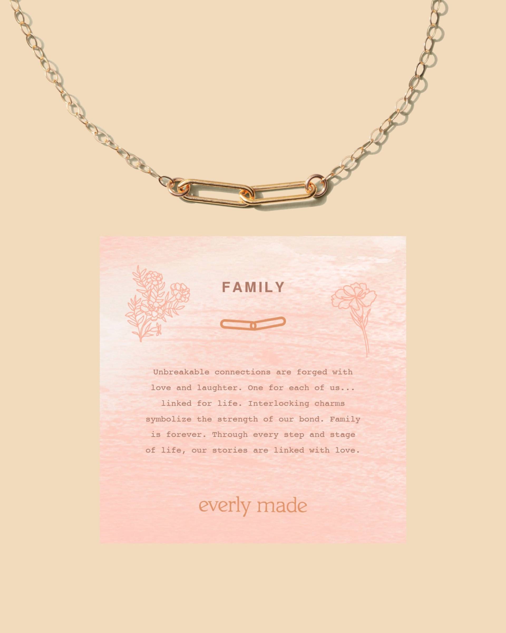 Familienverbundene Halskette, 925 Sterling Silber, 18K Vergoldet, Gold Vermeil von everlymadejewelry