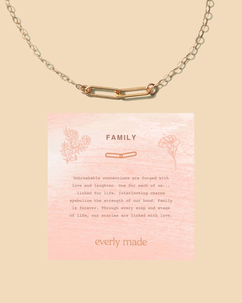 Familienverbundene Halskette, 925 Sterling Silber, 18K Vergoldet, Gold Vermeil von everlymadejewelry