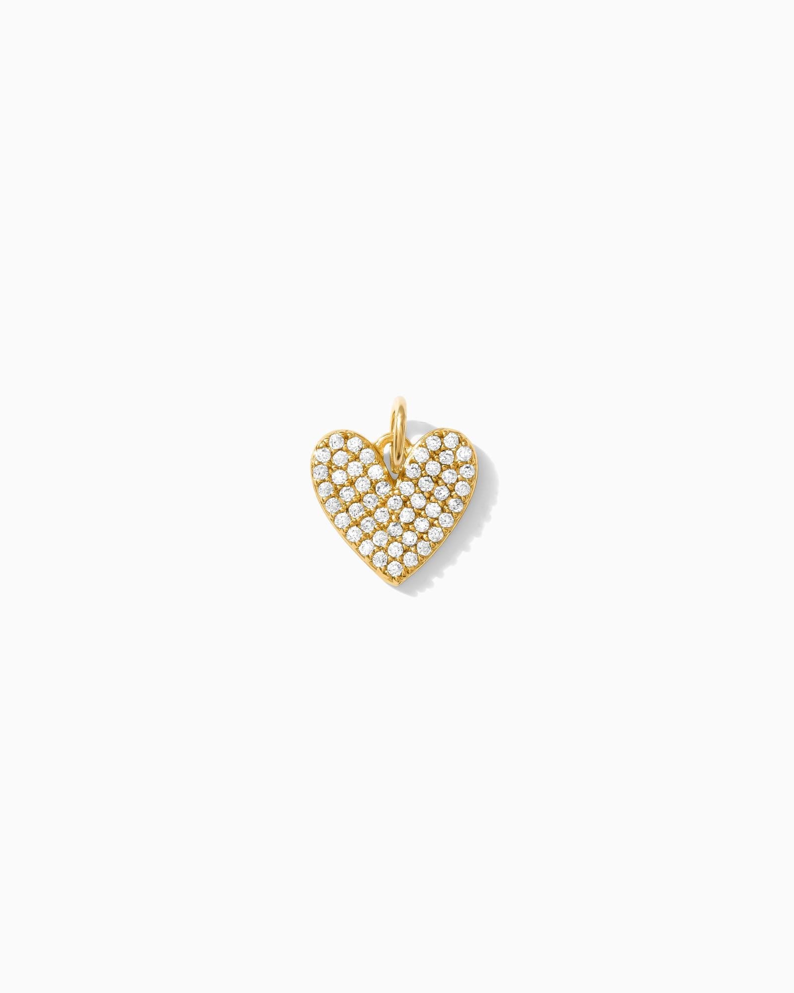 Pave Herz Charm, 10 Mm, Sterling Silber Oder 18K Vergoldet, Anhänger, Cubic Zirconia Gold Anhänger von everlymadejewelry