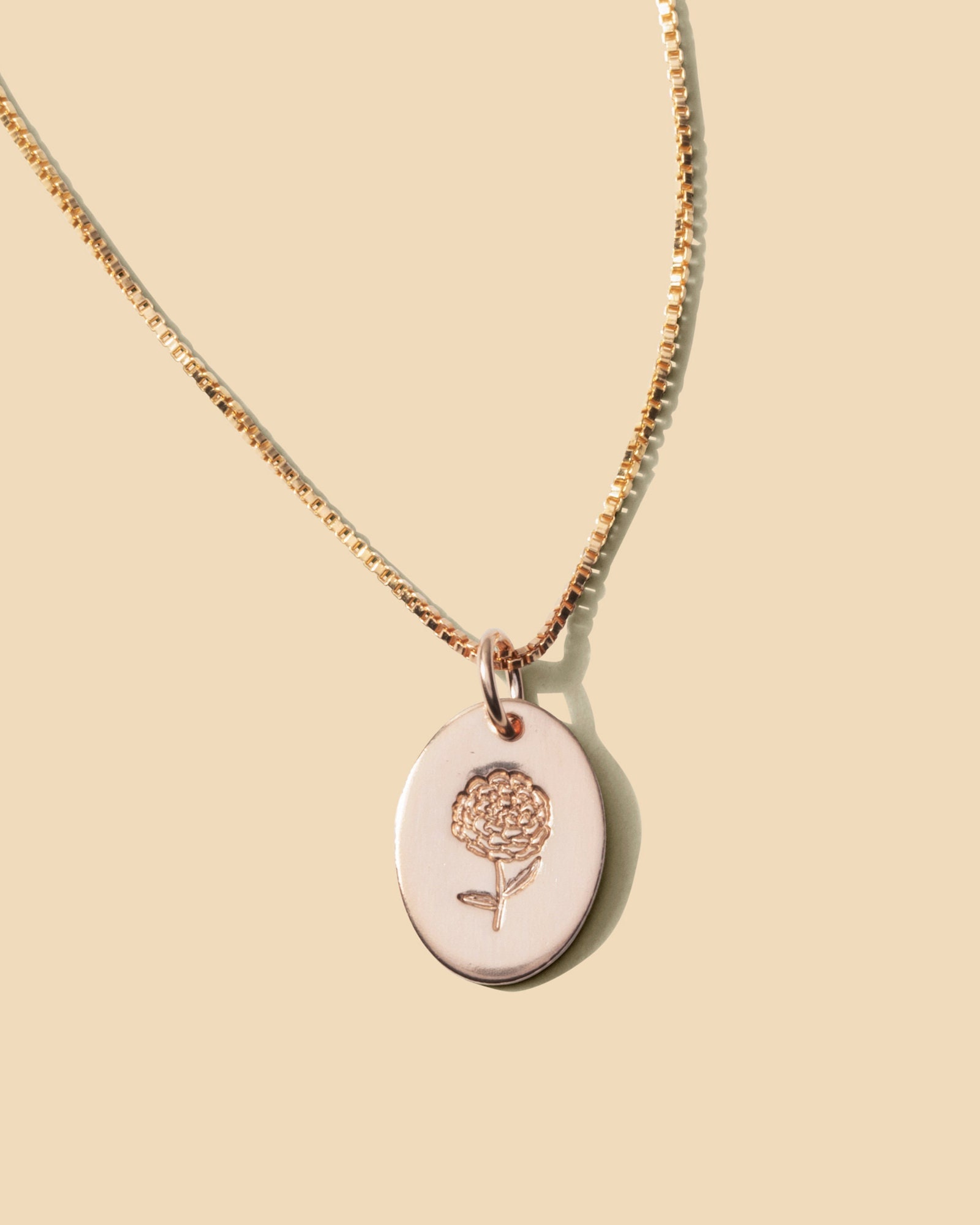 Ringelblume Oktober Geburt Blume Halskette, 925 Sterling Silber, 14K Gold Fill, Rosegold Fill von everlymadejewelry