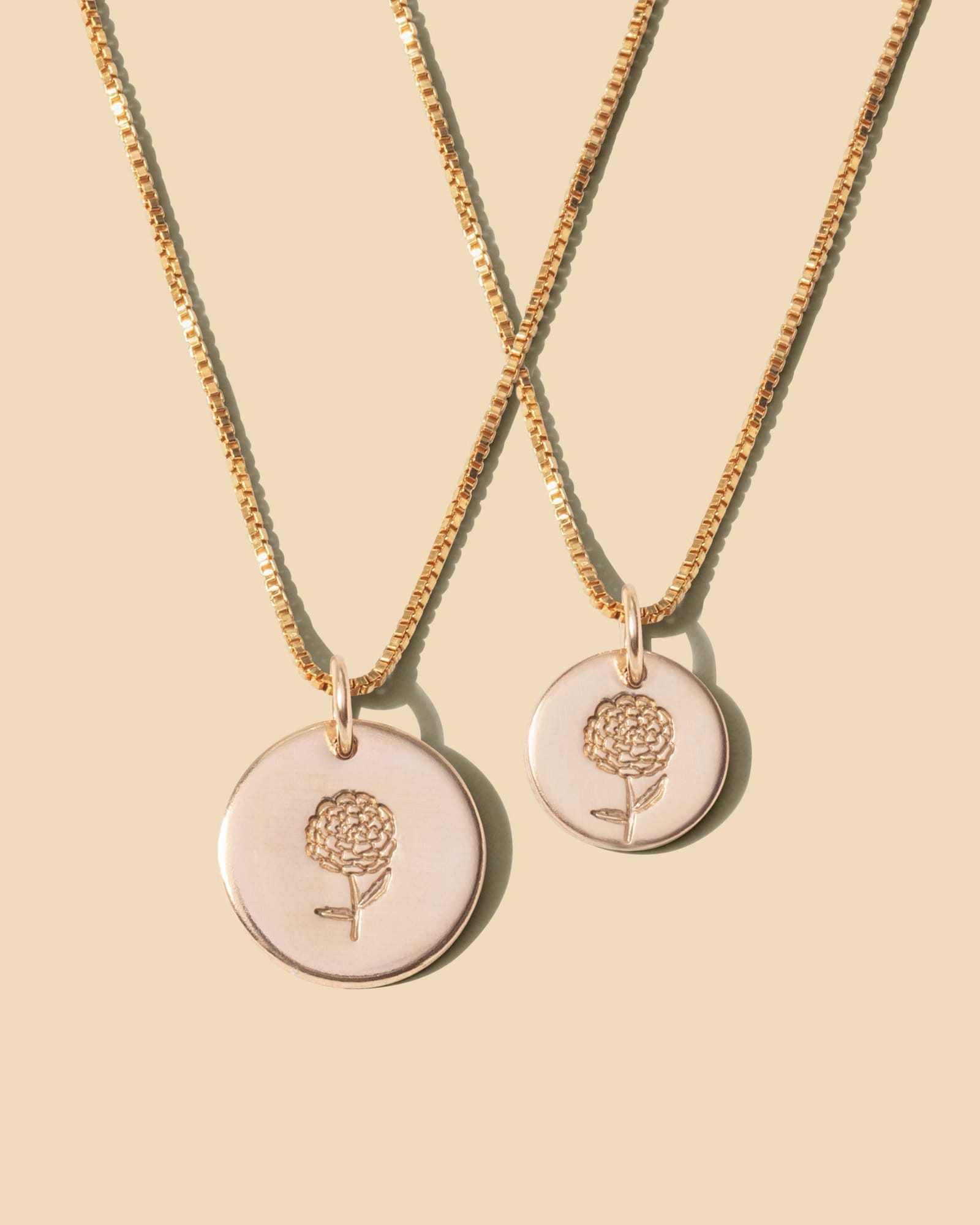 Ringelblume Oktober Geburt Halskette, 925 Sterling Silber, 14K Gold Fill, Rosegold Fill von everlymadejewelry