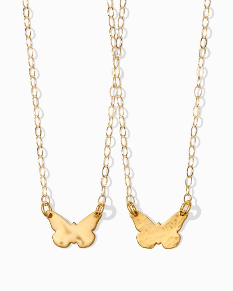 Schmetterling Halskette, Gold Filled Sterling Silber Roségold Halskette von everlymadejewelry