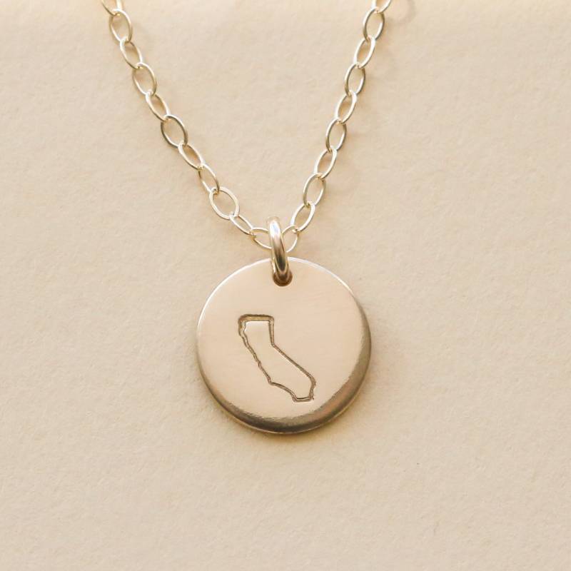 Zustand Halskette, Halskette Florida, Umriss Gestapelte Kalifornien Zwei Nf-5C von everlymadejewelry