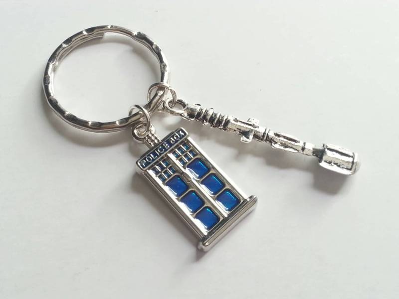 Dr Who Inspiriert, Tardis Und Sonic Schraubenzieher Schlüsselanhänger von evilqueenjewelry