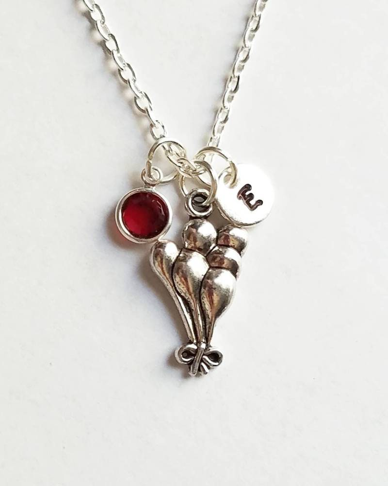 Personalisierte Ballonkette, Up Halskette, Echter Swarovski Kristall, Individuelle Länge, Handgestempelte Initiale, & Away von evilqueenjewelry