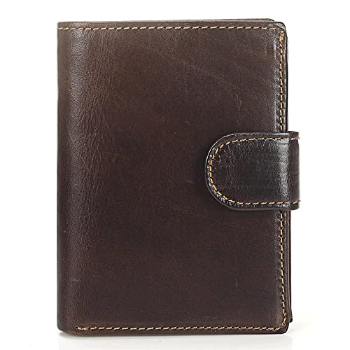 Herren-Geldbörse für Herren, echtes Leder, Multi-Card-Bit, Retro-Kartenhalter, Clutch-Geldbörsen (Farbe: A, Größe: 10c x 13,5 x 2 cm) von evimo