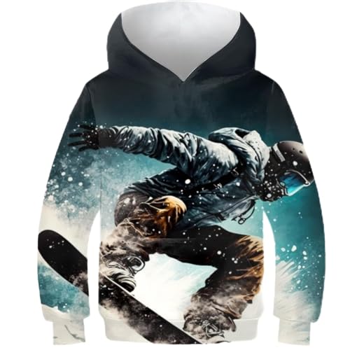 evimo Snowboard 3D Hoodies Kinder Sweatshirts Casual Langarm Pullover Junge Mädchen Streetwear Tops 1012Y von evimo