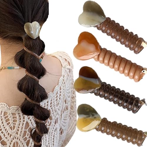 Subsistenceed Weiche elastische Spiralhaarbänder, keine Beschädigungen, 4 Stück Spiralspulen, bunte Telefonkabel-Haargummis für Pferdeschwanz, für dickes Haar, Pferdeschwanz-Halter, Zubehör für Frauen Subsistenceed Weiche elastische Spiralhaarbänder, keine Beschädigungen, 4 Stück Spiralspulen, bunte Telefonkabel-Haargummis für Pferdeschwanz, für dickes Haar, Pferdeschwanz-Halter, Zubehör für Frauen von evqosiv