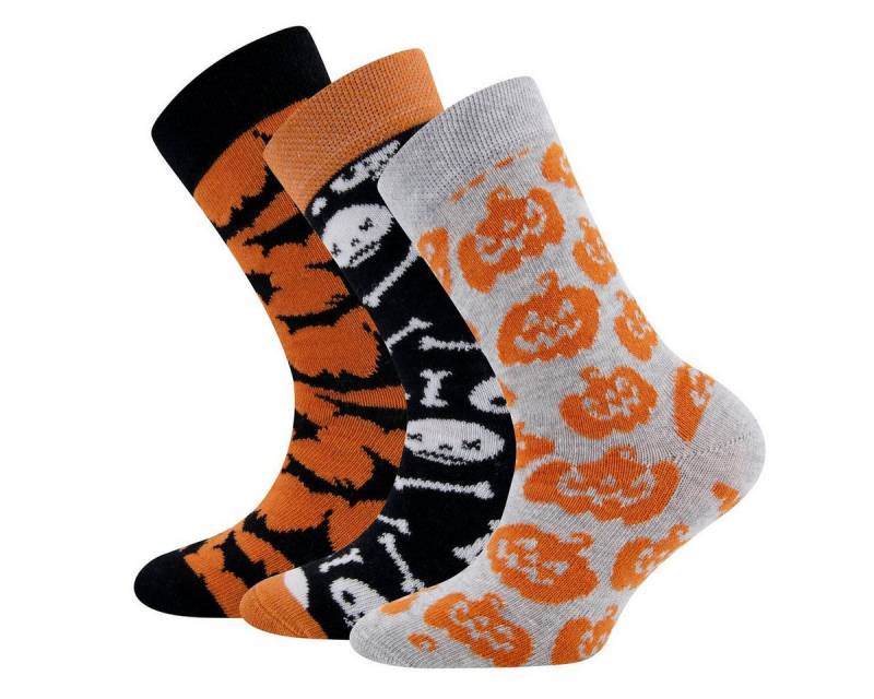 ewers.aus liebe. seit 1866. Socken Lustige Unisex-Halloweensocken mit bunten Designs Kürbisse - 3er-Set mit bunten Designs - Fledermäuse von ewers.aus liebe. seit 1866.