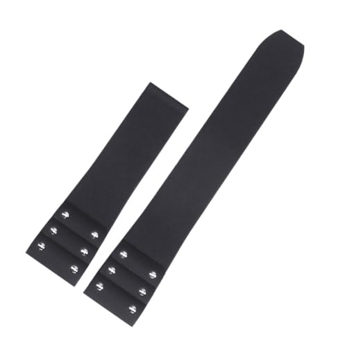 ewgrkba Gummi-Armband kompatibel mit Cartier Santos Uhrenarmband 21 mm Silikonarmband Faltschließe Schwarz Blau Armband(Black no bcukle) von ewgrkba
