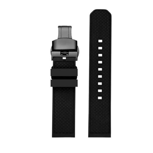 ewgrkba Hochwertiges Fluorkautschuk-Armband, Kompatibel Mit Tissot T-Sport Darth Vader T125617 T116617 T116 Herren, 22 Mm, Schnellverschluss-Armband(Black black) von ewgrkba