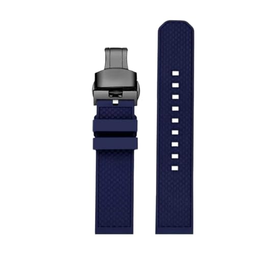 ewgrkba Hochwertiges Fluorkautschuk-Armband, Kompatibel Mit Tissot T-Sport Darth Vader T125617 T116617 T116 Herren, 22 Mm, Schnellverschluss-Armband(Blue black) von ewgrkba