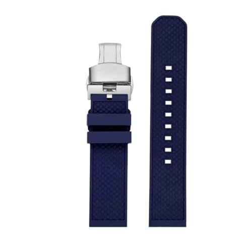 ewgrkba Hochwertiges Fluorkautschuk-Armband, Kompatibel Mit Tissot T-Sport Darth Vader T125617 T116617 T116 Herren, 22 Mm, Schnellverschluss-Armband(Blue silver) von ewgrkba