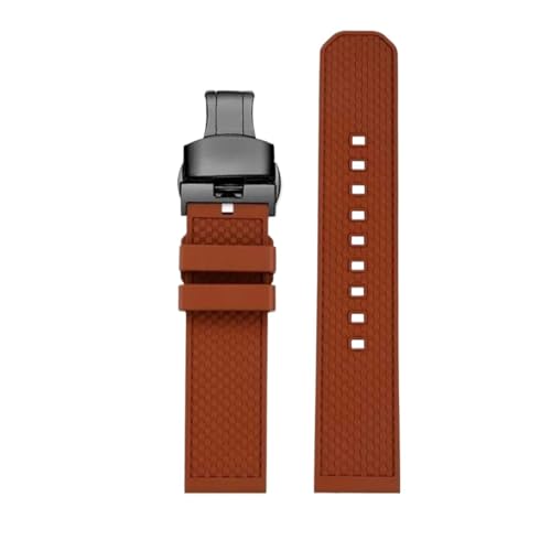 ewgrkba Hochwertiges Fluorkautschuk-Armband, Kompatibel Mit Tissot T-Sport Darth Vader T125617 T116617 T116 Herren, 22 Mm, Schnellverschluss-Armband(Brown black) von ewgrkba