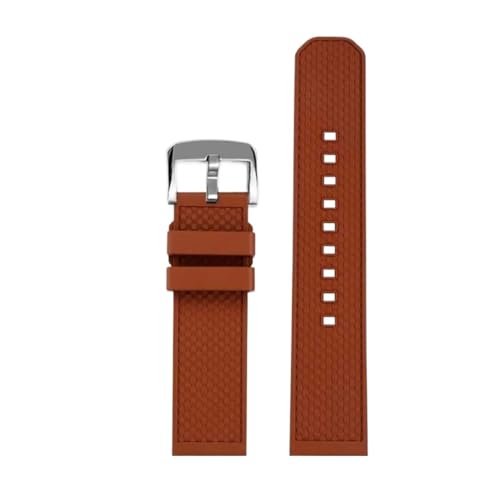 ewgrkba Hochwertiges Fluorkautschuk-Armband, Kompatibel Mit Tissot T-Sport Darth Vader T125617 T116617 T116 Herren, 22 Mm, Schnellverschluss-Armband(Brown silver pin) von ewgrkba