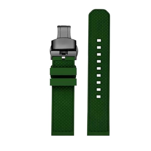 ewgrkba Hochwertiges Fluorkautschuk-Armband, Kompatibel Mit Tissot T-Sport Darth Vader T125617 T116617 T116 Herren, 22 Mm, Schnellverschluss-Armband(Green black) von ewgrkba