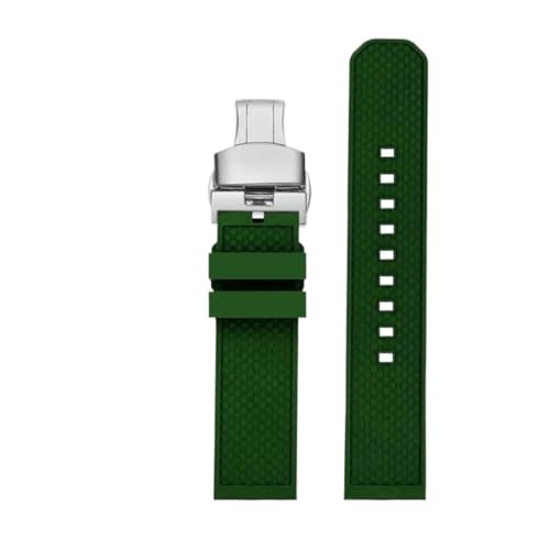 ewgrkba Hochwertiges Fluorkautschuk-Armband, Kompatibel Mit Tissot T-Sport Darth Vader T125617 T116617 T116 Herren, 22 Mm, Schnellverschluss-Armband(Green silver) von ewgrkba