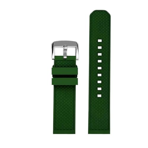 ewgrkba Hochwertiges Fluorkautschuk-Armband, Kompatibel Mit Tissot T-Sport Darth Vader T125617 T116617 T116 Herren, 22 Mm, Schnellverschluss-Armband(Green silver pin) von ewgrkba