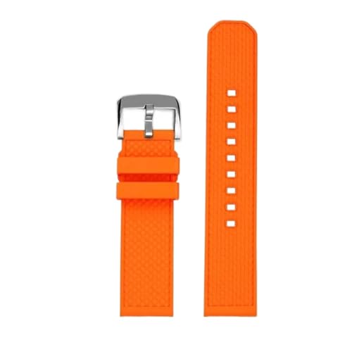 ewgrkba Hochwertiges Fluorkautschuk-Armband, Kompatibel Mit Tissot T-Sport Darth Vader T125617 T116617 T116 Herren, 22 Mm, Schnellverschluss-Armband(Orange silver pin) von ewgrkba