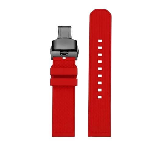 ewgrkba Hochwertiges Fluorkautschuk-Armband, Kompatibel Mit Tissot T-Sport Darth Vader T125617 T116617 T116 Herren, 22 Mm, Schnellverschluss-Armband(Red black) von ewgrkba