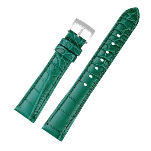 ewgrkba Kompatibel Mit Swarovski 5547642 5452498 5452501 Grün Blau Wasser Geist Frauen Premium Leder Rotes Armband 17MM Watchand Rosa Quick(Green silver) von ewgrkba