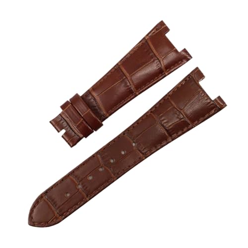 ewgrkba Leder-Uhrenarmband, kompatibel mit Patek Philippe 5711 5712G Nautilus-Uhren, Herren- und Damen-Uhrenarmband mit konkaver, konvexer Öffnung, 25–12 mm(Brown-no clasp) von ewgrkba