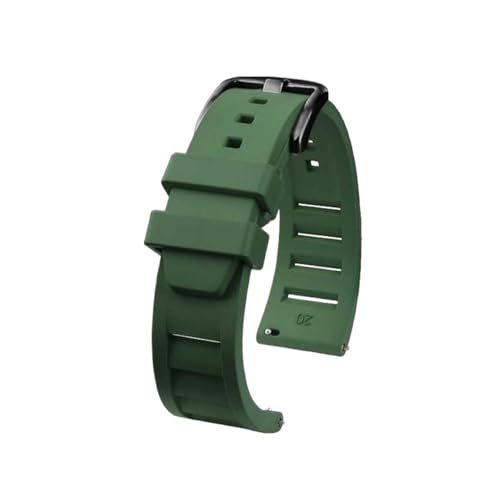 ewgrkba Schnellverschluss, weich, for Herren, kompatibel mit Breitling Avenger, Fluorkautschuk-Uhrenarmband, Super Ocean, Silikon-Uhrenarmband, 20 mm, 22 mm, Dornschließe(A Green black,20mm) von ewgrkba