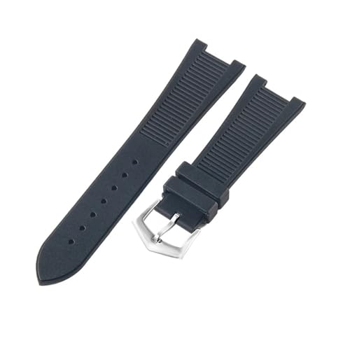 ewgrkba Silikonkautschuk-Armband kompatibel mit Patek Philippe Nautilus Serie 5711 5712 5980 Uhrenarmband männlich(Black Silver) von ewgrkba